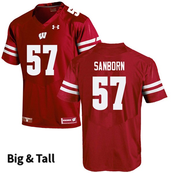Wisconsin Badgers Men's #57 Jack Sanborn NCAA Under Armour Authentic Red Big & Tall College Stitched Football Jersey MD40V16SF